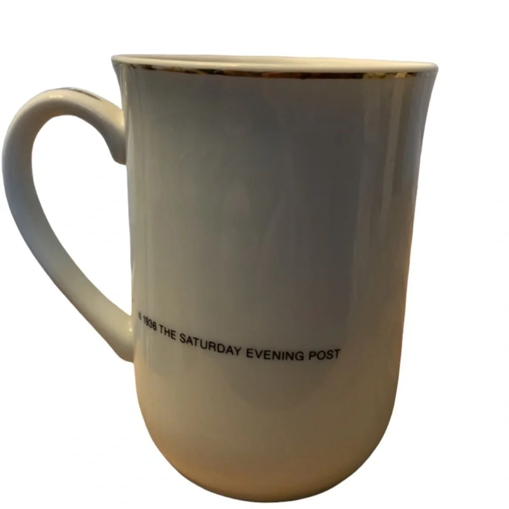 SET of 2 -1936 The Saturday evening post Coffee Mug/Cup Norman Rockwell